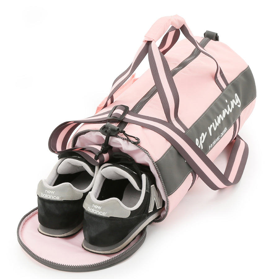 GYM, FITNESS, SPORTS BAG with separate shoe compartment - Pink