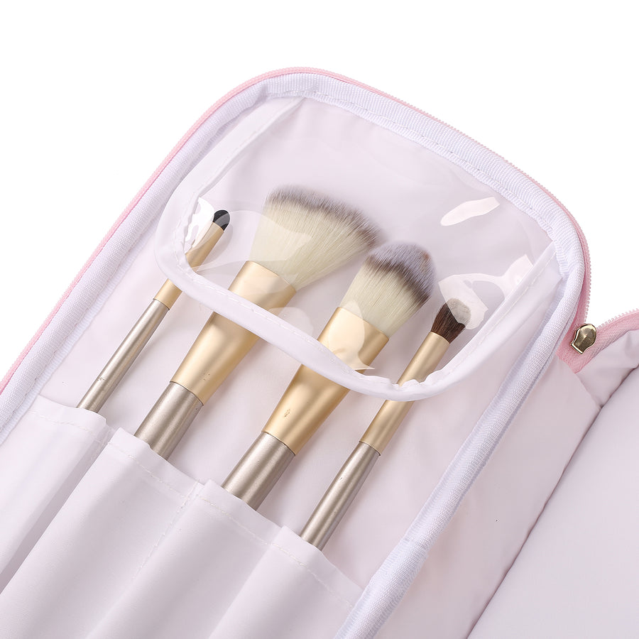 Cosmetic Makeup Toiletries Bag for Travel -  Pink Primrose