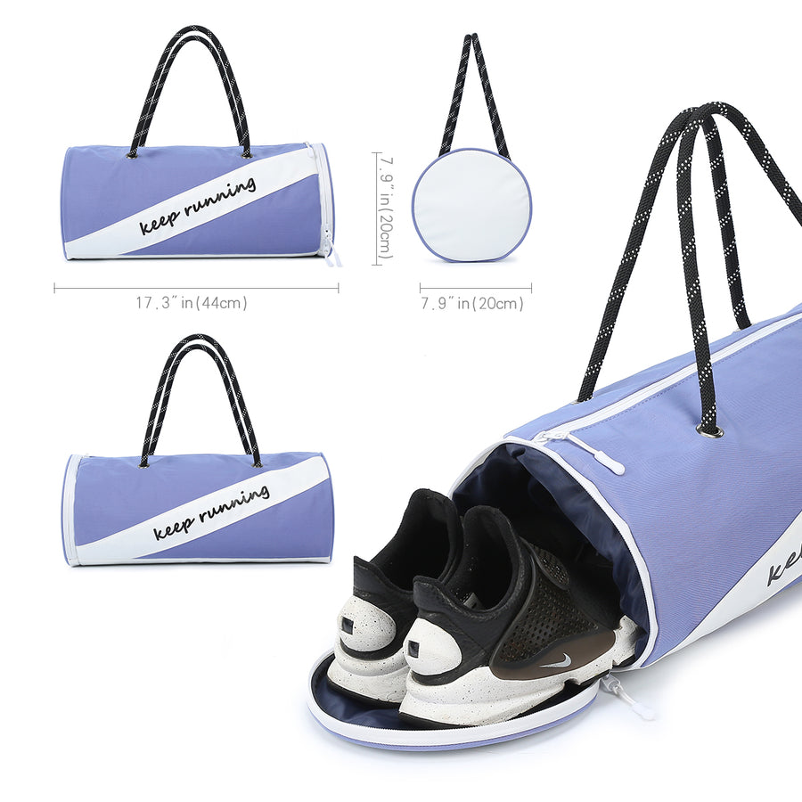 GYM, SPORTS, FITNESS DUFFEL BAG with separate shoe compartment for Ladies and girls - Lavender