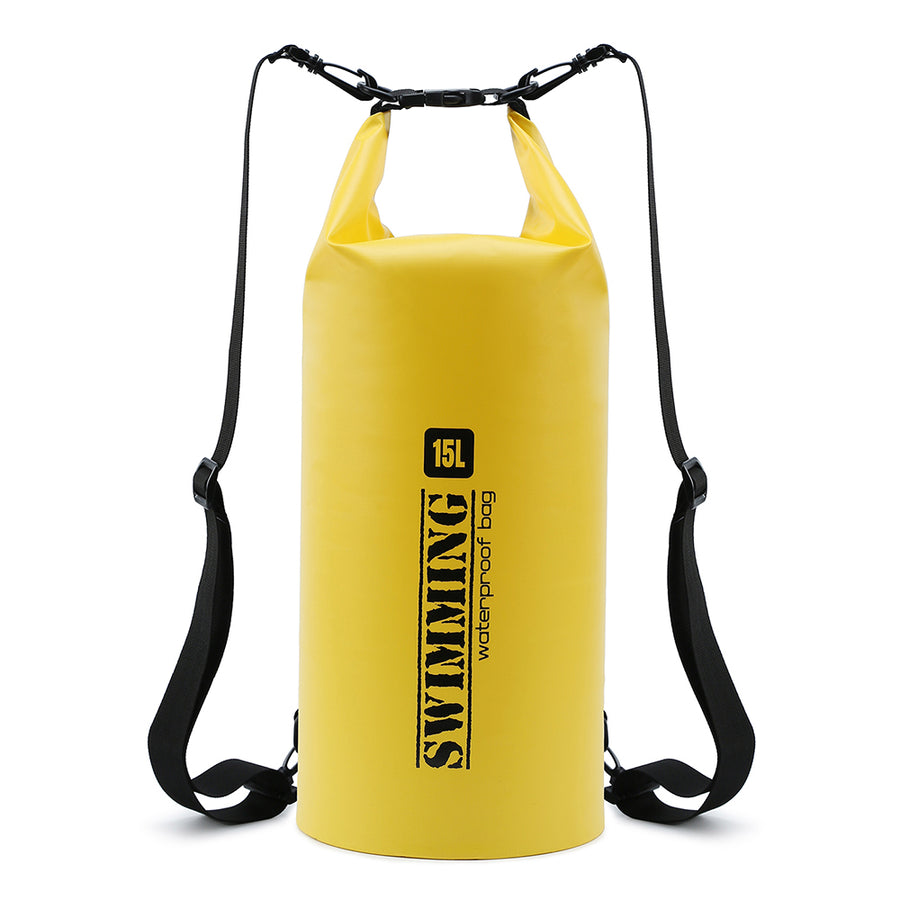 FLOATING BACKPACK DRY BAG for boating, fishing, kayaking, Swimming  - Yellow 15L