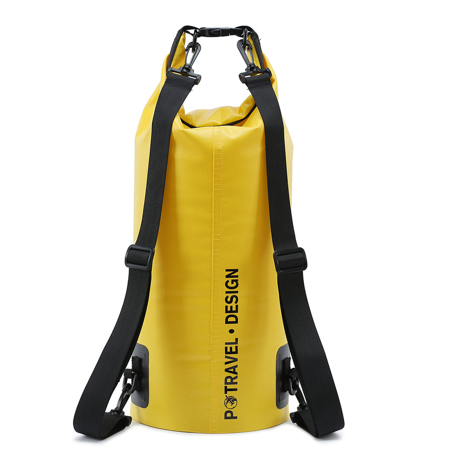 FLOATING BACKPACK DRY BAG for boating, fishing, kayaking, Swimming  - Yellow 15L