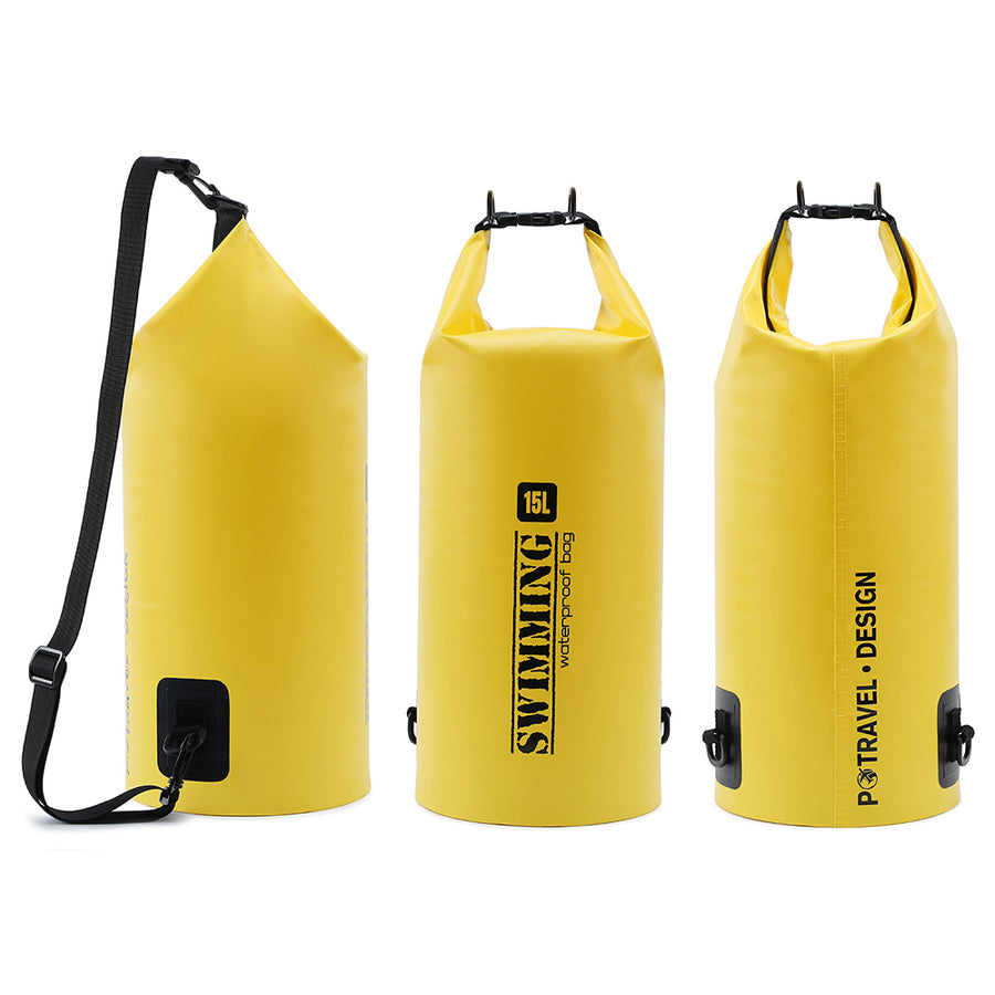 FLOATING BACKPACK DRY BAG for boating, fishing, kayaking, Swimming  - Yellow 15L