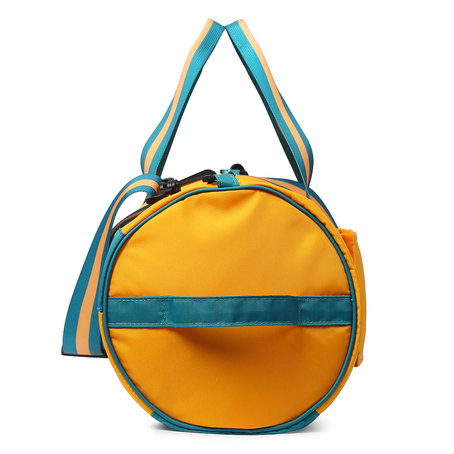 GYM, FITNESS, SPORTS BAG with separate shoe compartment  - Yellow with green trim